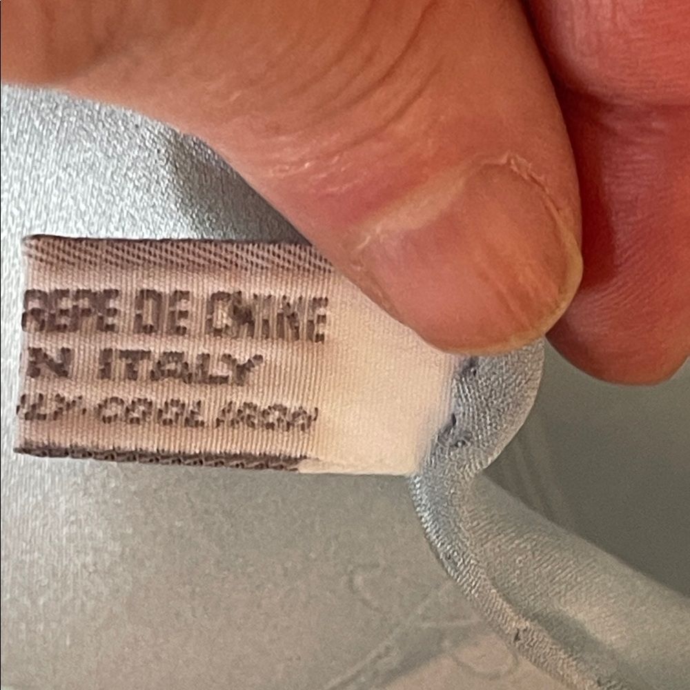 Light Blue Silk Patterned Scarf - Picture 6 of 7